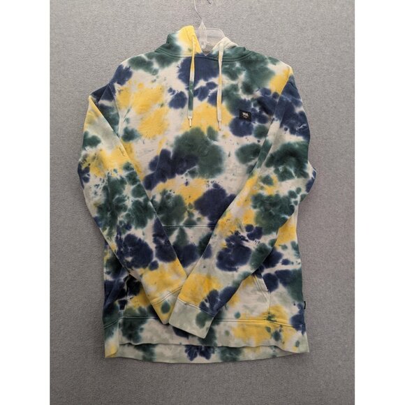 Vans Hoodie Mens Large Tie Dye Pullover Blue Green Yellow Kangaroo Pocket Skate - Picture 1 of 10